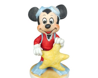 Vintage Walt Disney Productions Mickey Mouse Scuba Diver Bisque Figurine