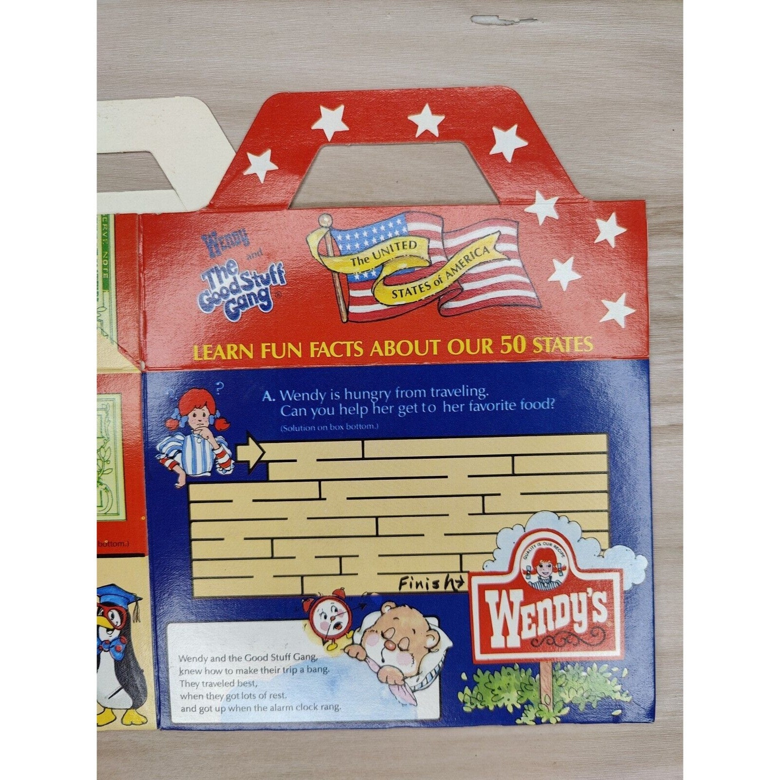Vintage Wendy's Kids Meal Box Unused Good Stuff Gang 90s S1 (c) Fast ...