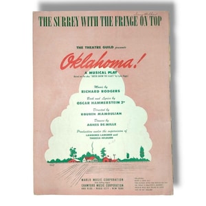 Vintage 1943 The Surrey With The Fringe On The Top Sheet Music Richard Rodgers