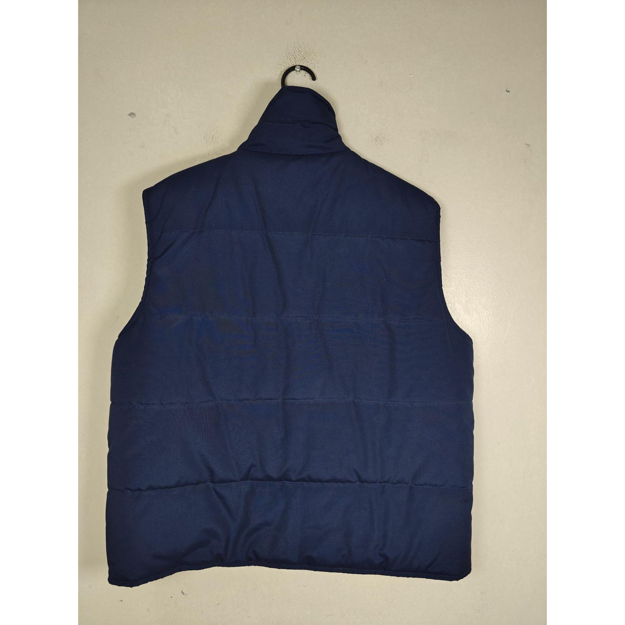 ジャケット・アウター SEARS Quilting Vest Vintage Sears Outerwear Men's XL Blue Quilted Sleeveless
