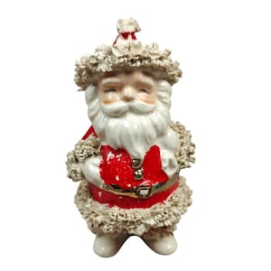 Vintage Napco Japan Spaghetti Trim Santa Claus Figurine Planter Toothpick Holder