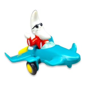McDonald&#39;s Mac Tonight 1988 Vintage Mr Moon Man In Blue Airplane Happy Meal Toy