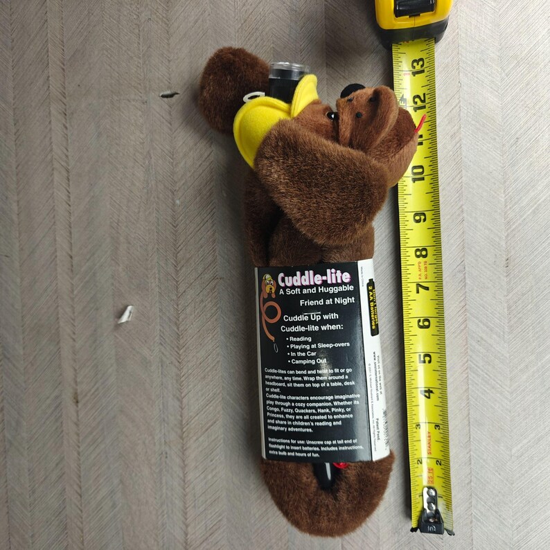 Stuffed Flashlight Cuddle-lite Furry Bendable Flashlight Dog Plush With Yellow Hard Hat - Etsy