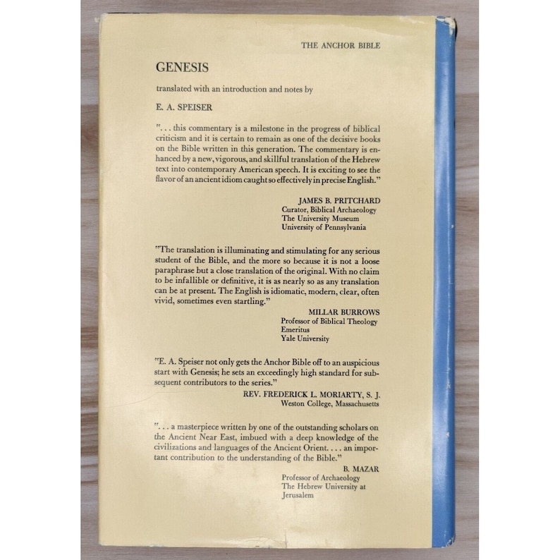 The Anchor Bible Genesis Bible Commentary Hardcover Volume 1 Etsy