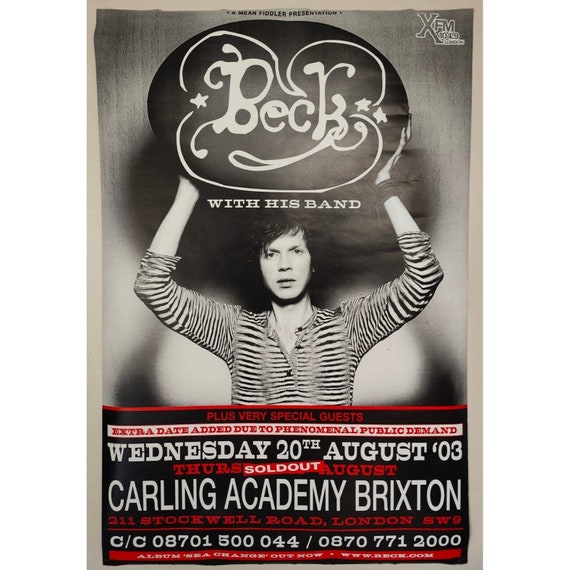 希少 Beck ベック コンサートポスター ダレン・グリーリッシュ直筆サイン入 希少 Beck ベック コンサートポスター ダレン・グリーリッシュ直筆サイン入