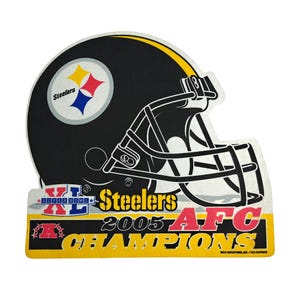 Vintage Pittsburgh Steelers 2005 AFC Champions Super Bowl XL Helmet Pennant