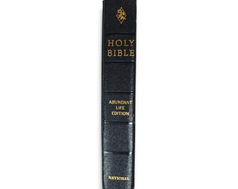 Santa Biblia Vida Abundante KJV Oral Roberts Black Leather National Bible Press