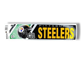 Vintage Pittsburgh Steelers Bumper Sticker Black And Gold Wincraft NOS 11" NFL
