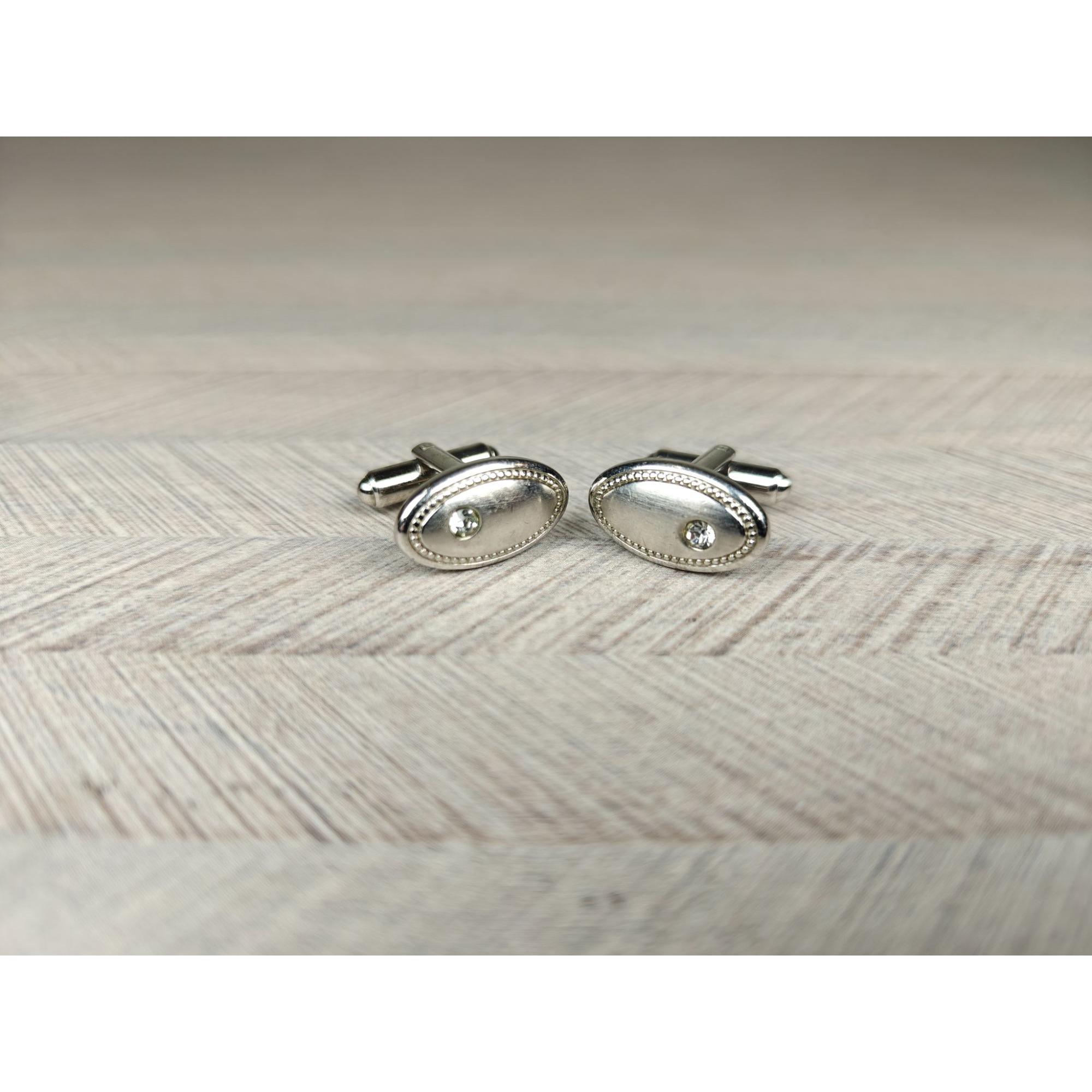 Boutons De Manchette Vintage Argentés HICKOK - Modèle 31516 - Années 50-60 - Occasion Bon état
