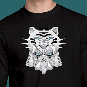 Cool Robot Tiger Cyber Mech Anime Geek Nerd Cool Unisex Gift Graphic Long Sleeve Tee
