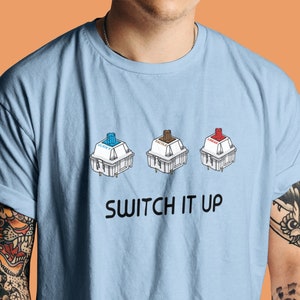 Fun Geeky Nerdy Mechanical Keyboard Switch Art Unisex Gift Graphic Tee T Shirt