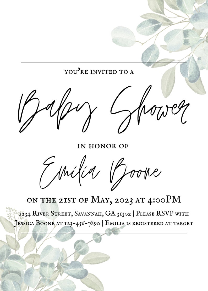 Editable Gender Neutral Baby Shower Invitation Template Etsy
