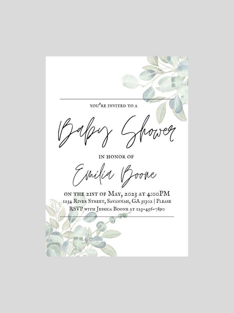 Editable Gender Neutral Baby Shower Invitation Template Etsy