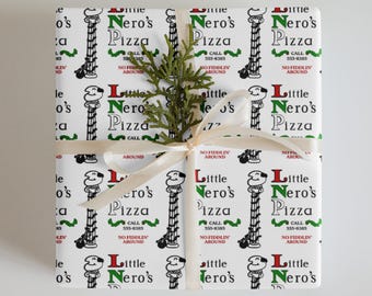 Home Alone Little Neros Pizza Geschenkpapierbögen