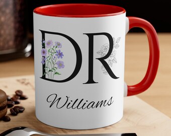 PERSONALIZED Doctor Ceramic Coffee Mug, 11-15 oz Tea Cup, MD Gifts for DR Woman, New Graduation Doc Appreciation Custom Medical Student Cute