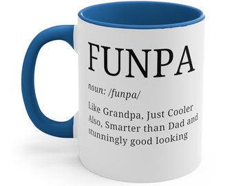 Grandpa Ceramic Coffee Mug, 11-15 oz Tea Cup, Gift for Grandfather Grandad to Be New Grandparent Funpa Present from Grandchildren, Cute Dad