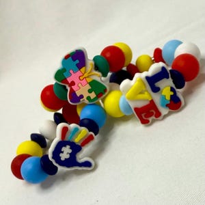 Autism Awareness Stanley Cup Charm/Tumbler Handle Charm/Bogg Bag/Tote Bag/Keychain/Tumbler Charm/Silicone Bead/Strap Charm