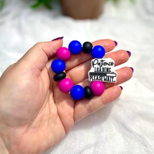 Patience Loading Stanley Cup Charm/Cup Handle Charm/Bogg Bag/Tote Bag/Keychain/Tumbler Charm/Silicone Bead