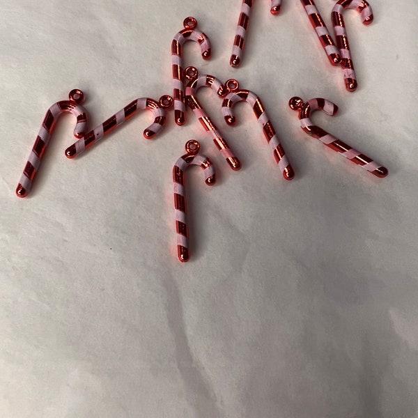 10 miniature candy cane mini candy cane dollhouse/ jewelry gift wrapping trim