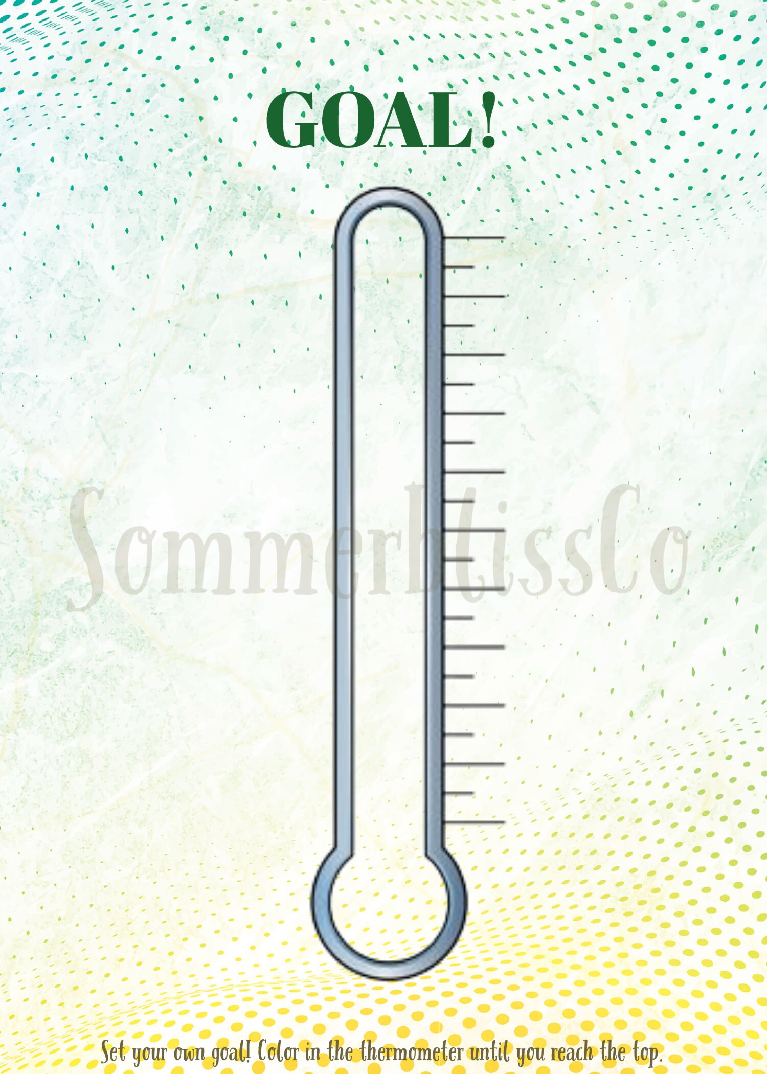 Thermometer Savings Tracker Blank Colors Get All 3! PDF Digital ...
