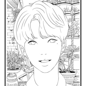 BTS 10 Dibujos para colorear: Para los fans de BTS, Amantes del ARMY, Dibujos para colorear para adultos, Dibujos para colorear de regreso al cole