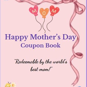 Mother’s Day Coupons, Mother’s Day Gift, Coupon Printable, Mom Coupon, Mothers Day, Gift for Mom, Mom Appreciation Cards, Printable Mom Gift