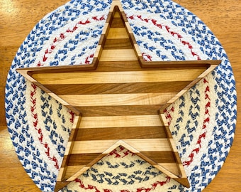 Star and Stripes - Wooden Bowl - Patriotic Bowl - Memorial Day - 4th of July