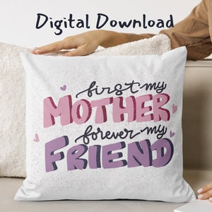 Dia das Mães “Para sempre minha amiga” Presente digital imprimível + etiqueta de presente | Rápido e fácil Impressão e corte de cartão comemorativo | Download instantâneo
