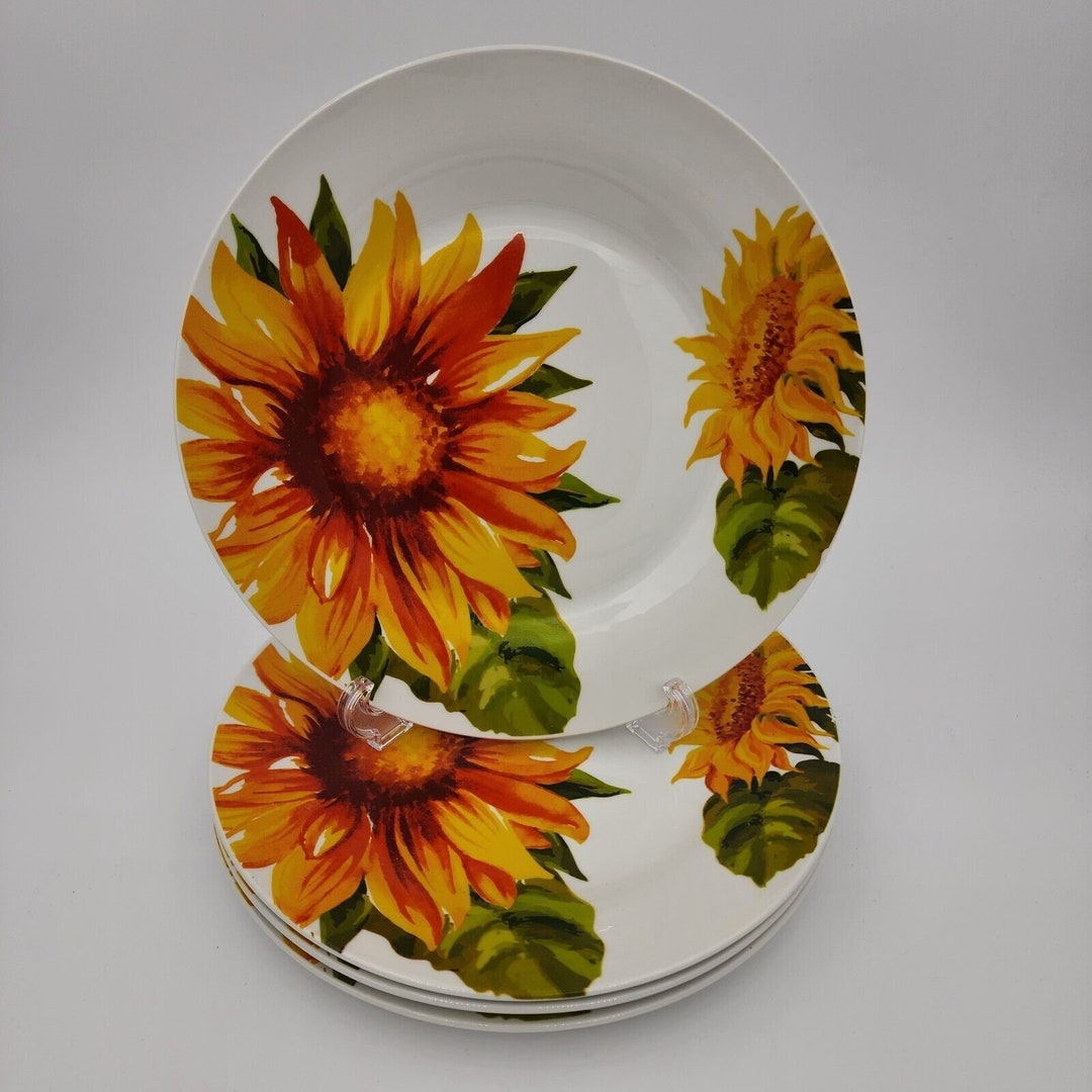 Royal Norfolk Sunflower Dinner Plates Set of 4 Plates 10 Etsy