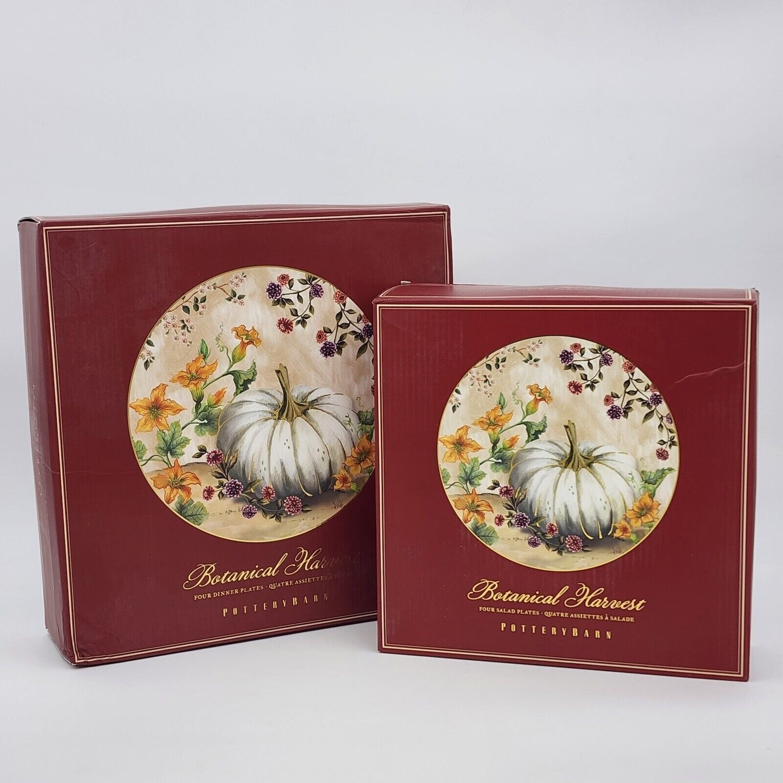 NEW Pottery Barn Botanical Harvest Pumpkin Stoneware 4 Dinner Etsy