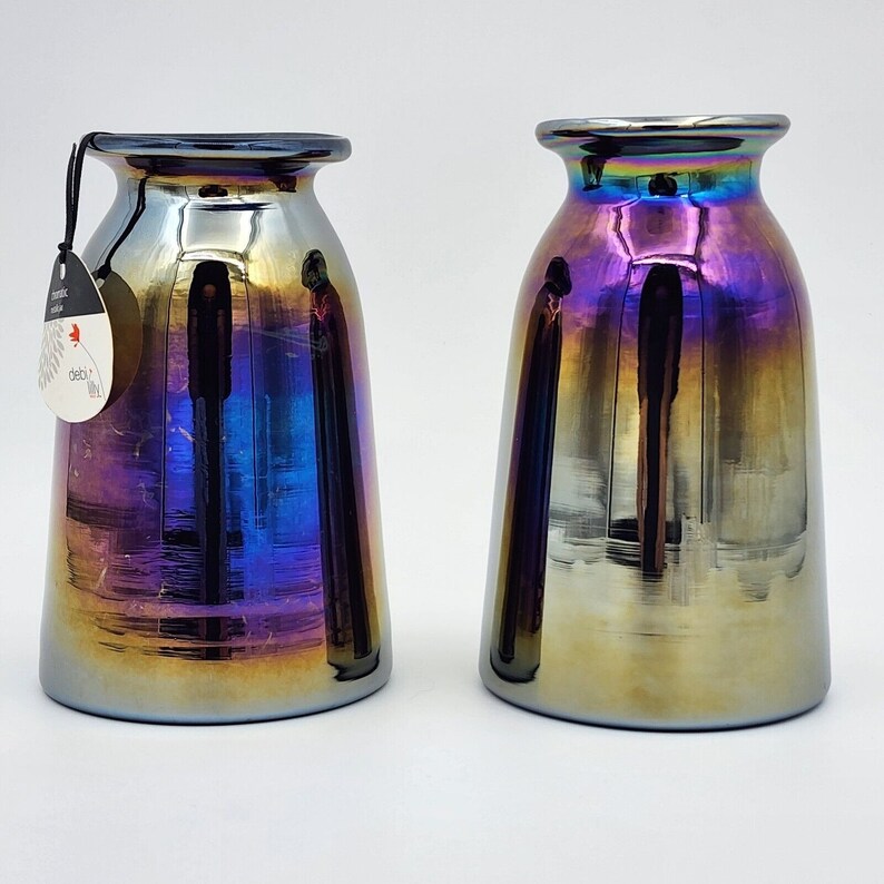 Debi Lilly / Small Floral Chromatic Metallic Jar Qty.2 Etsy