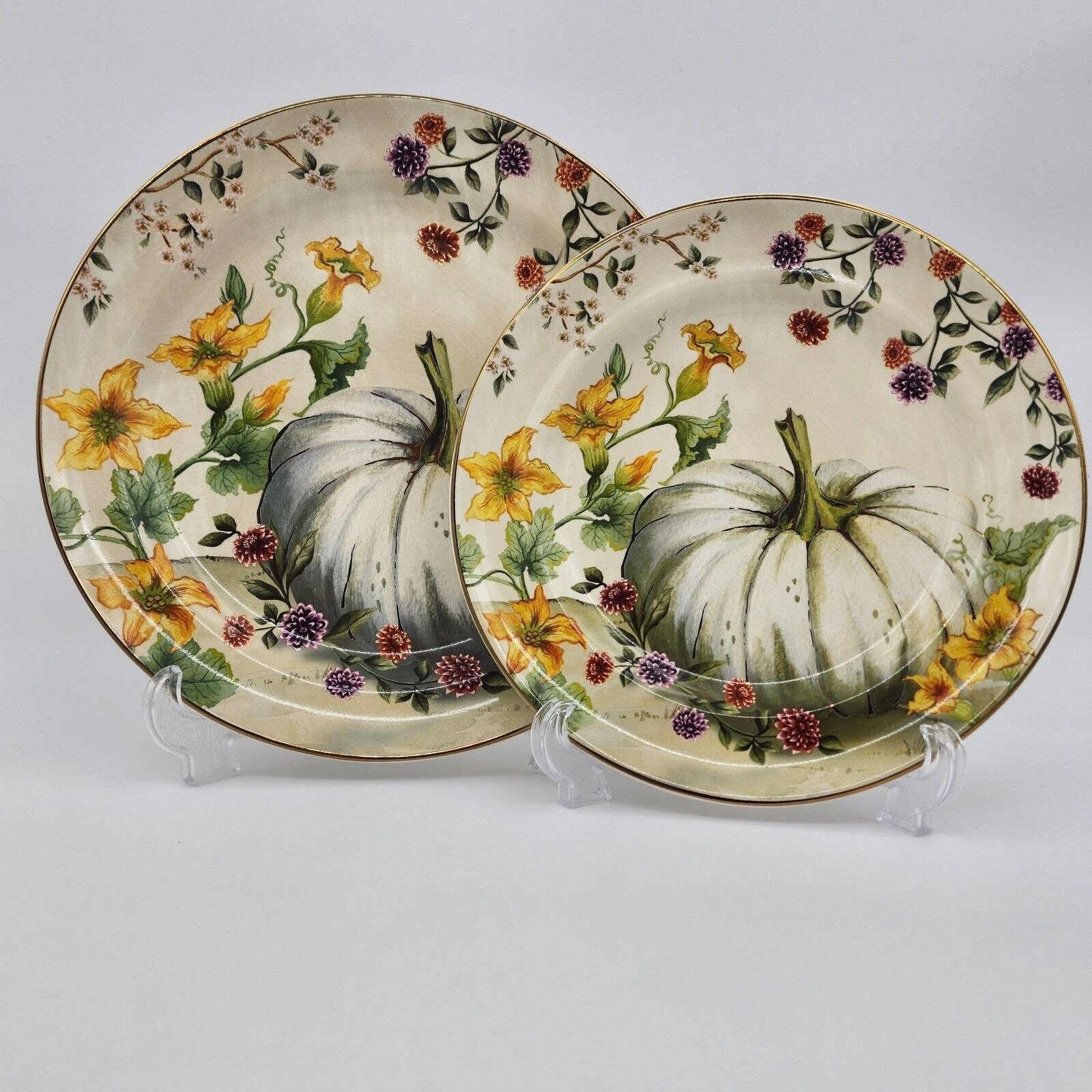 NEW Pottery Barn Botanical Harvest Pumpkin Stoneware 4 Dinner Etsy