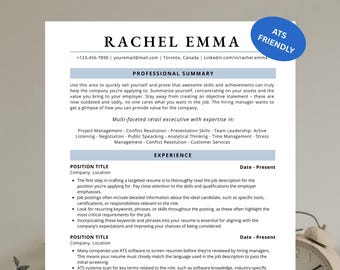 ATS-Friendly Resume Template | CV + Cover Letter + References | Modern & Professional Design Editable in Ms Word and Canva | Job Winning