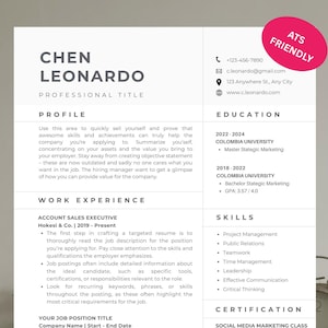 Professional Resume Template | Modern CV with Photo | ATS-Optimized | Word and Canva | Cover Letter and References | Instant Download