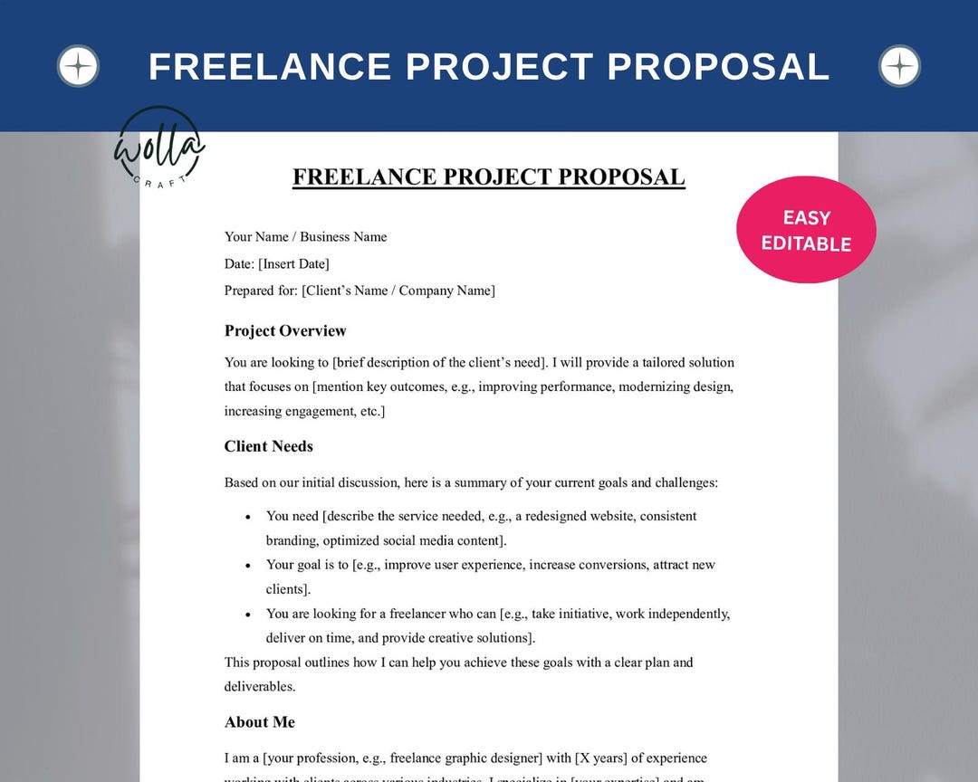 Winning Freelance Project Proposal Template | Editable Word & Google ...