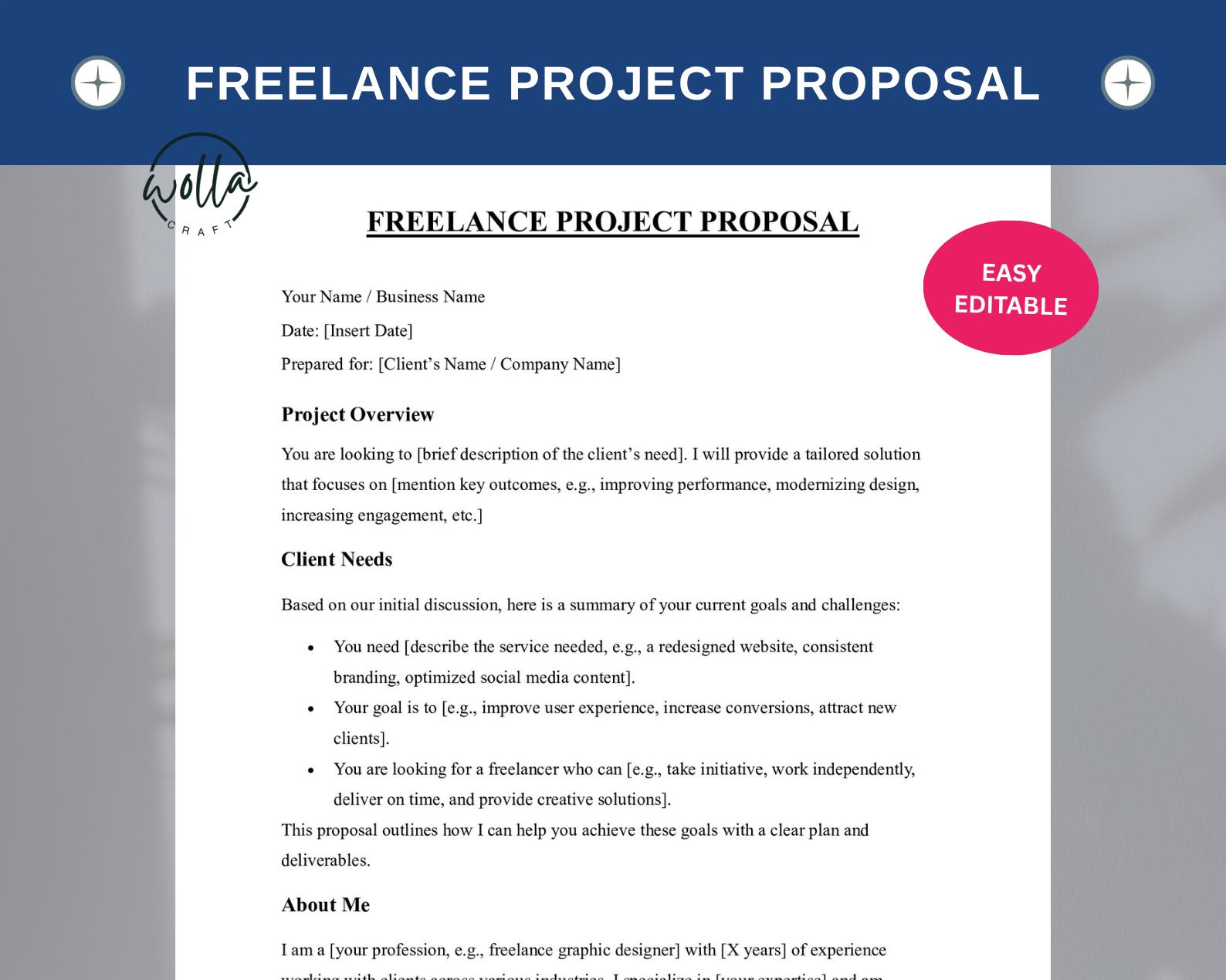 Winning Freelance Project Proposal Template | Editable Word & Google ...