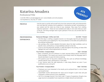 ATS-Friendly CV Template | Minimalist Resume Template | Editable Resume for Word & Canva | Professional Cover Letter References | Instant