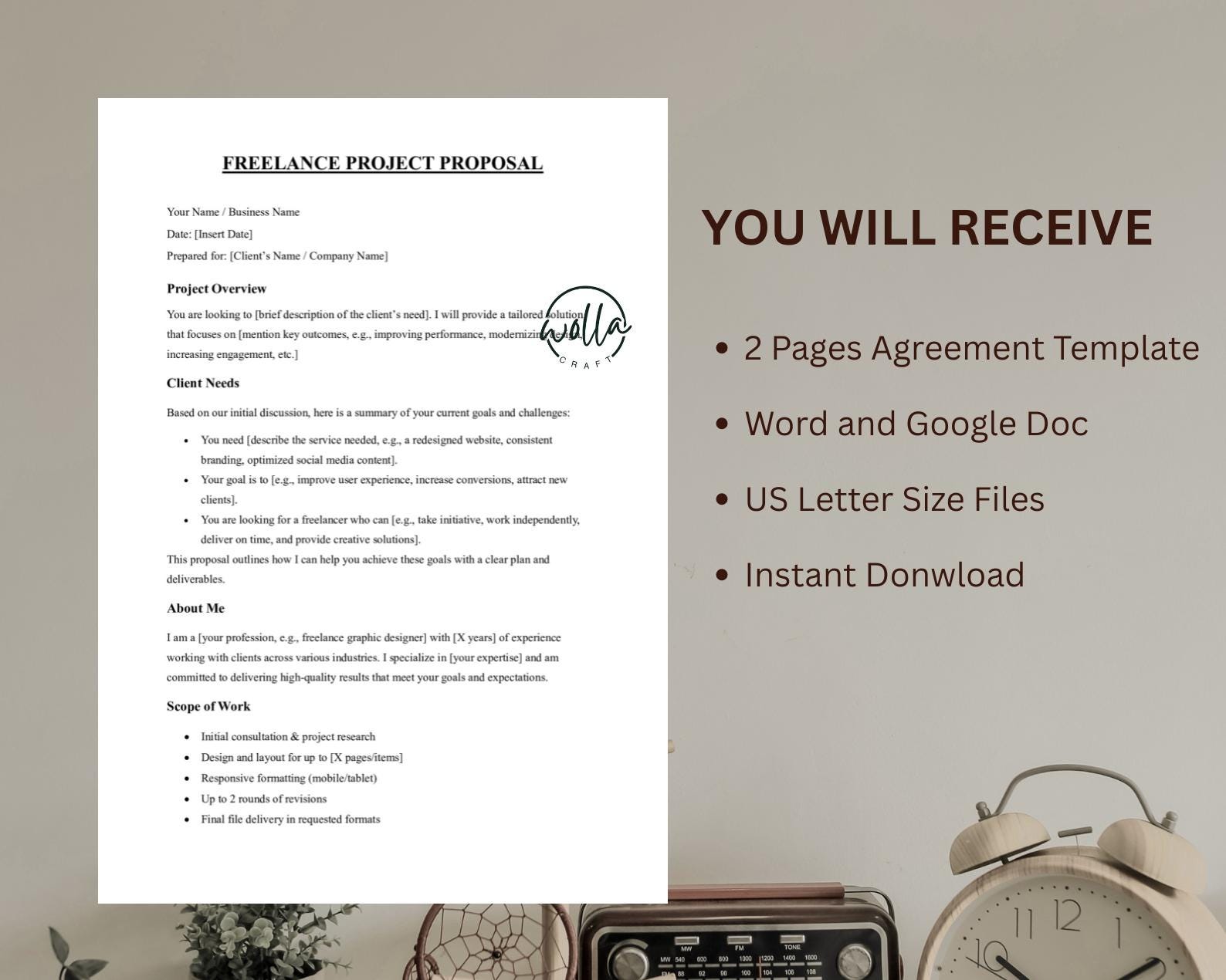 Winning Freelance Project Proposal Template | Editable Word & Google ...