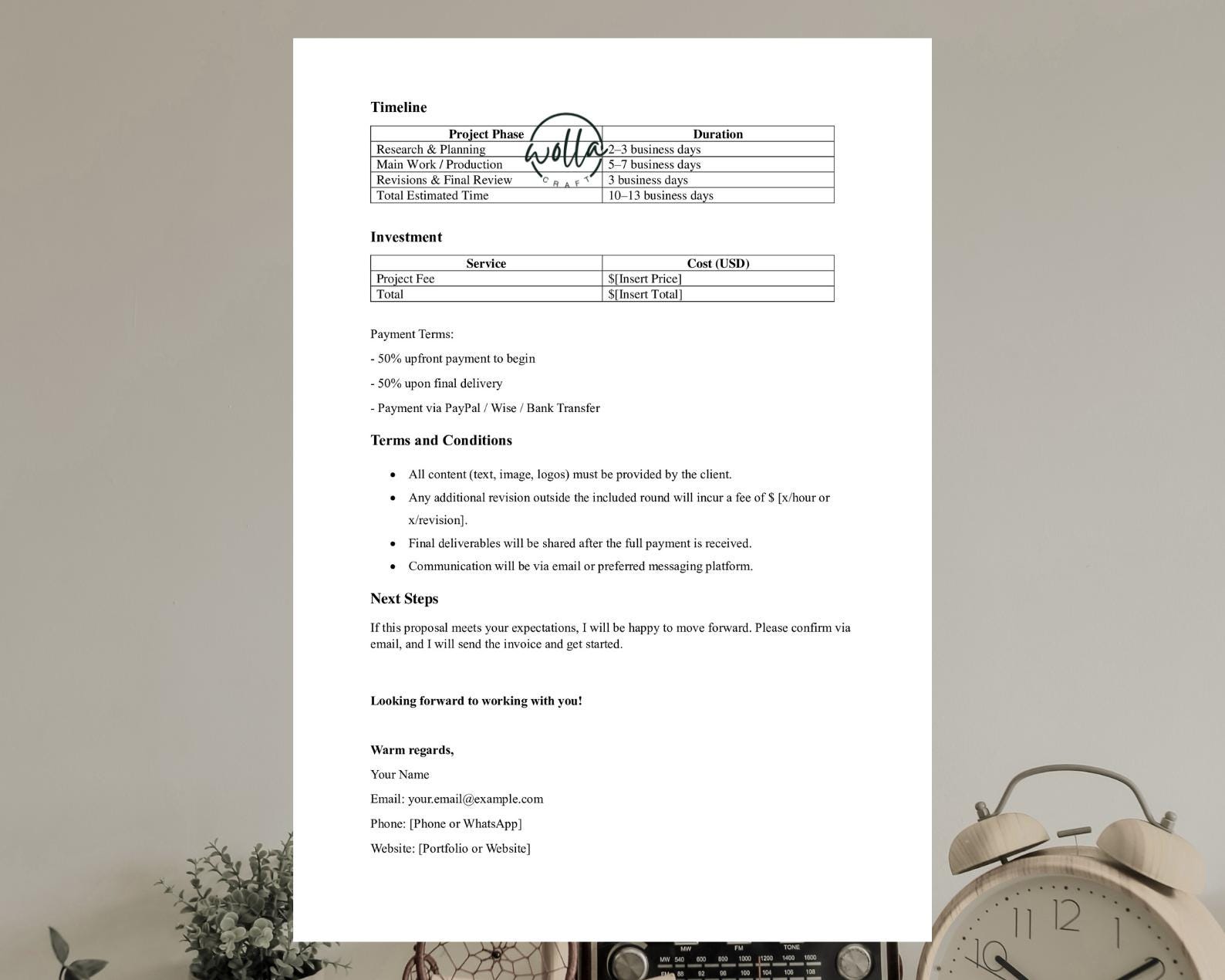 Winning Freelance Project Proposal Template | Editable Word & Google ...
