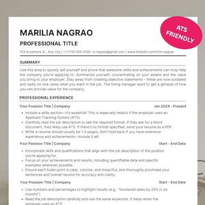ATS Template Resume 2025 | Automatic Tracking System Resume Template | Modern CV | Curriculum Vitae | Professional Resume| Digital Download