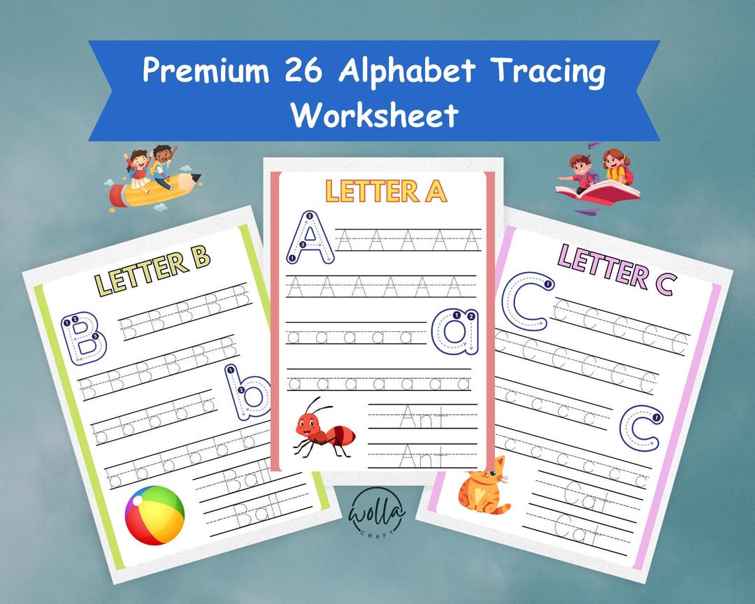 26 Alphabet Tracing Worksheets for Kids | ABC Handwriting Practice ...