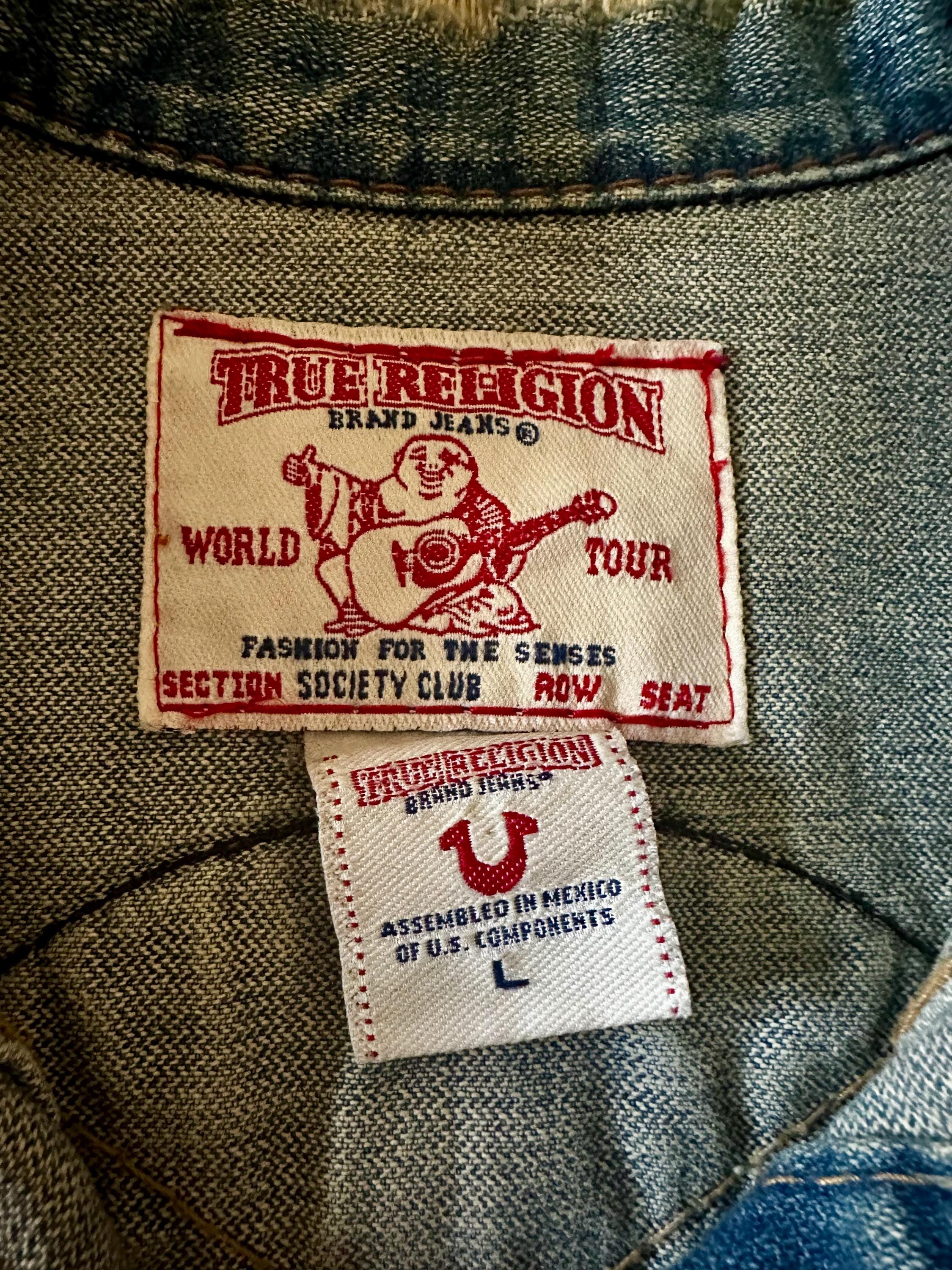Vintage 00's True Religion Patchwork Denim Jacket Size L - Etsy