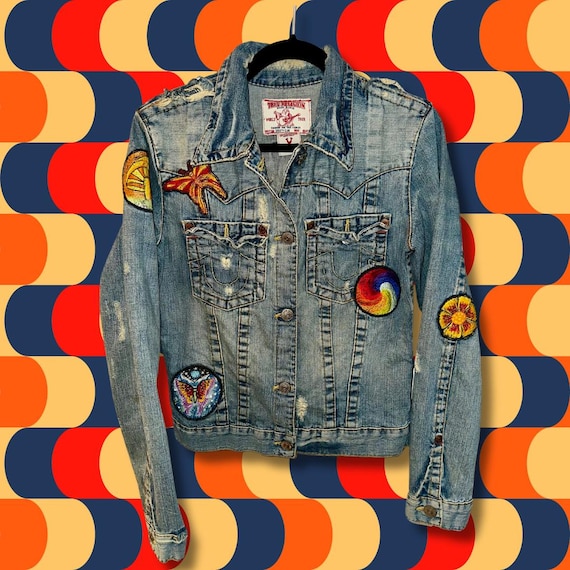 Vintage 00's True Religion Patchwork Denim Jacket Size L - Etsy