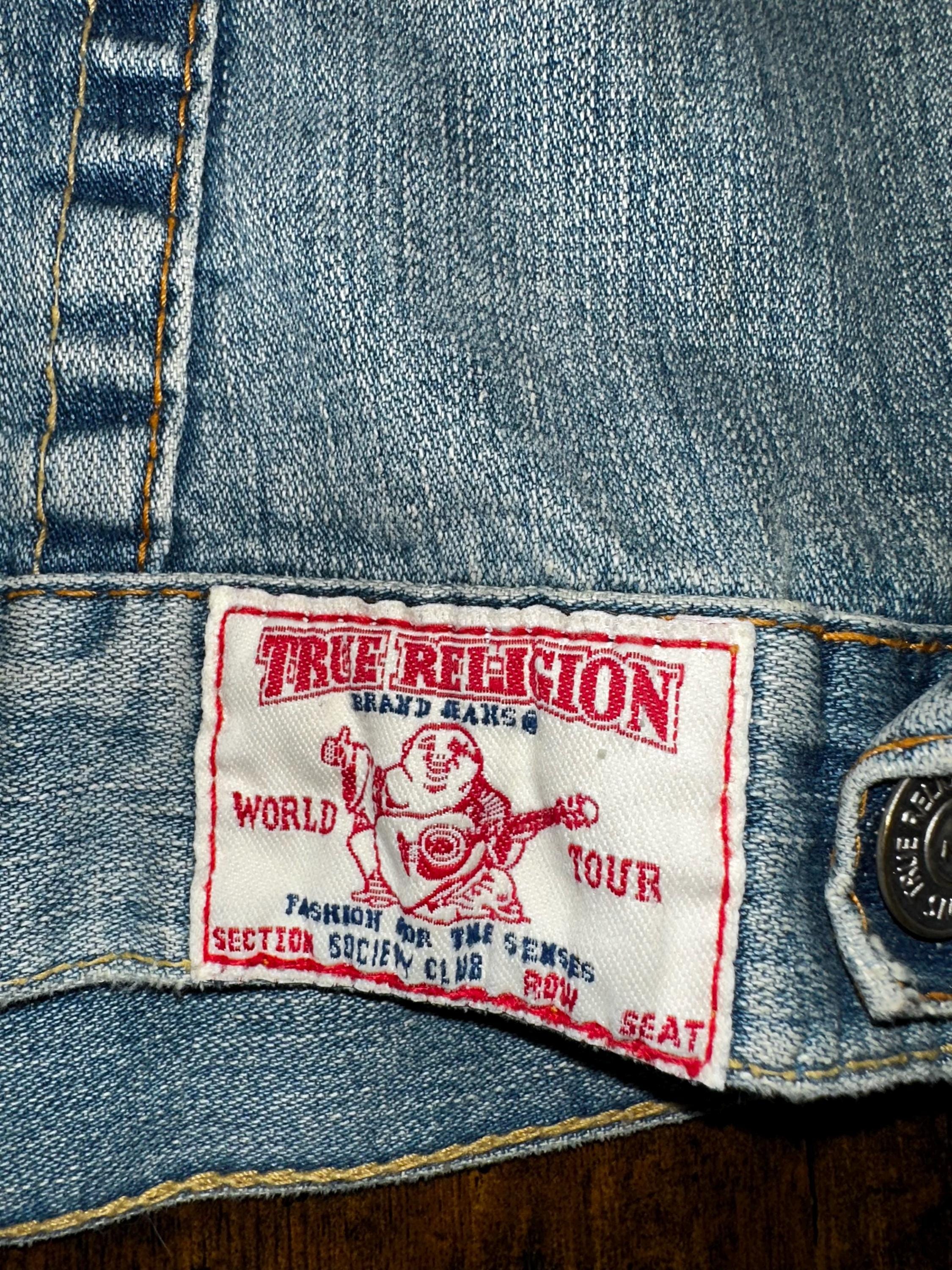 ジャケット・アウター 00s true religion patchwork denim jacket Vintage 00's True Religion Patchwork Denim Jacket Size L - Etsy