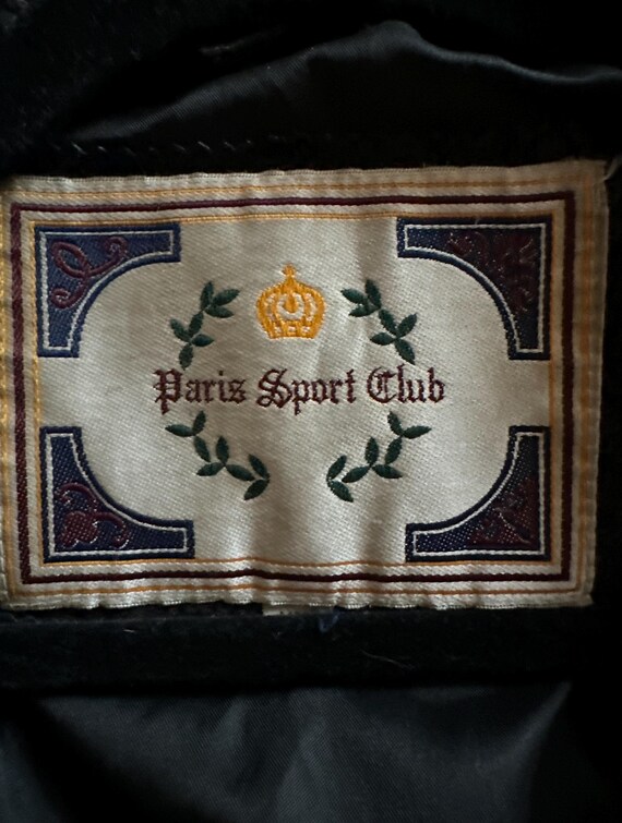 Vintage Black Leather Patchwork Printed Bomber Ja… - image 3