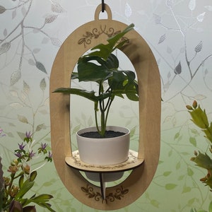 Plant Hanger Laser Cut File Digital Download SVG LBRN2 Home Window Decor  Gift Glowforge Lightburn Ready  LED Candle Hanger