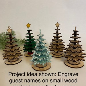 Arbre de Noël 3D autoportant en bois et ornement de sapin de Noël 3D Fichier découpé au laser en téléchargement numérique SVG DXF Lightburn Glowforge Farmhouse