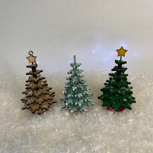 Bundle de sapin de Noël en bois 3D - fichier découpé au laser : SVG DXF LBRN2 (téléchargement numérique)