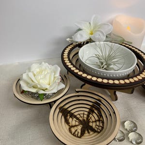 Spiral bowl Spiral basket with optional Easy Faux Inlay Trim Laser cut file  Digital Download SVG DXF LBRN