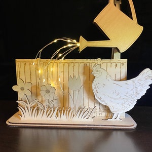 Laser Cut File Interactive Decor Garden Scene  Luminary  instant download Lightburn ready SVG DXF LBRN2  Glowforge  laser cut file